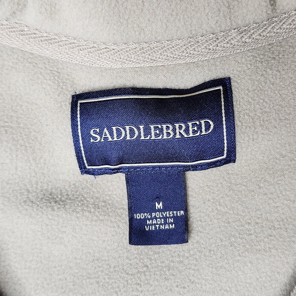 Saddlebred Men's Fleece Pullover Jacket Sz. M Quarter Zip Gray Beige - Picture 6 of 6